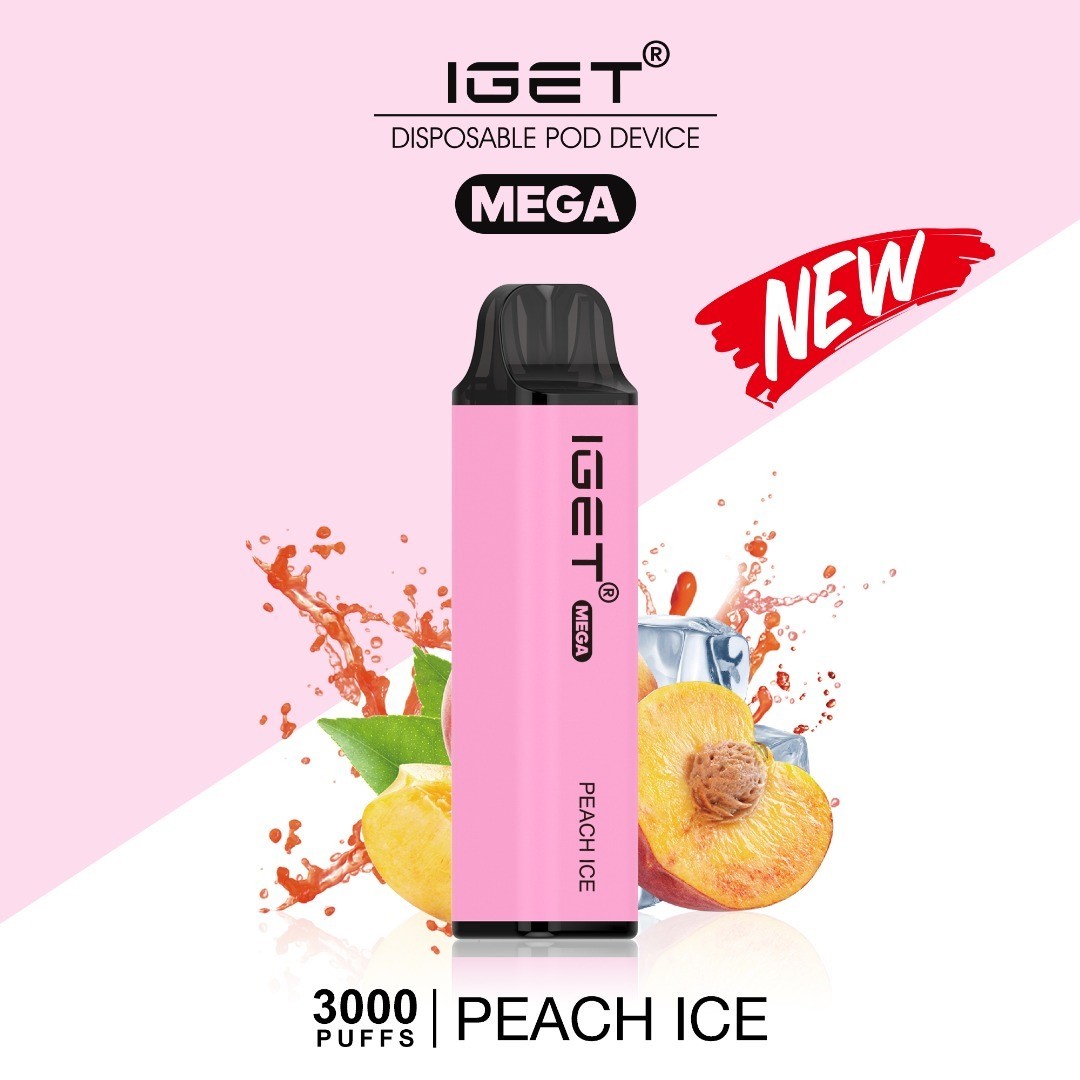 IGET MEGA – PEACH ICE – 3000 PUFFS